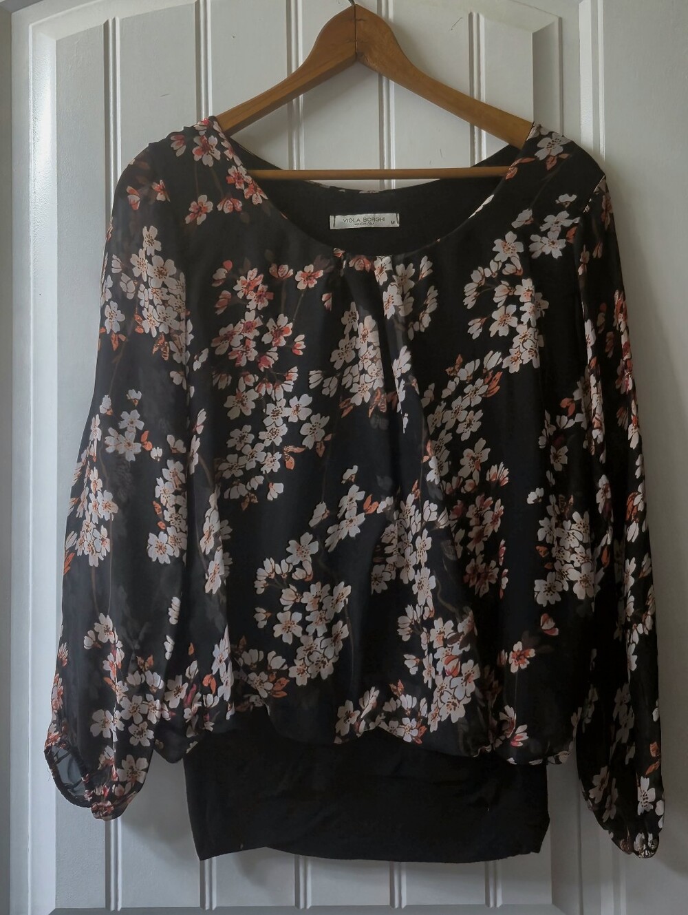 Womens Viola Borghi Floral Blouse Size Medium